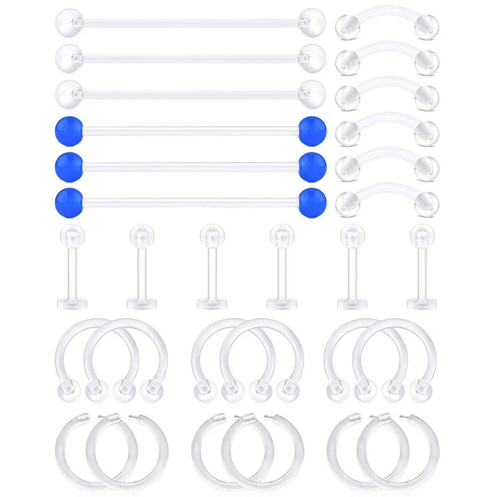 Clear Piercing Retainers Flexible Cartilage Helix Rook Tragus Earring