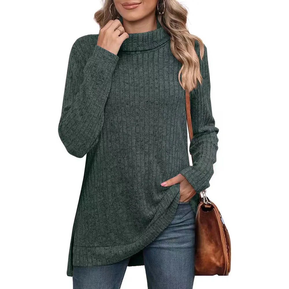 Women Long Sleeve Knitted Tshirt Tops