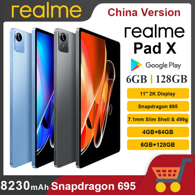 Almofada realme original x tablet android 4gb 64gb snapdragon 695 11 11