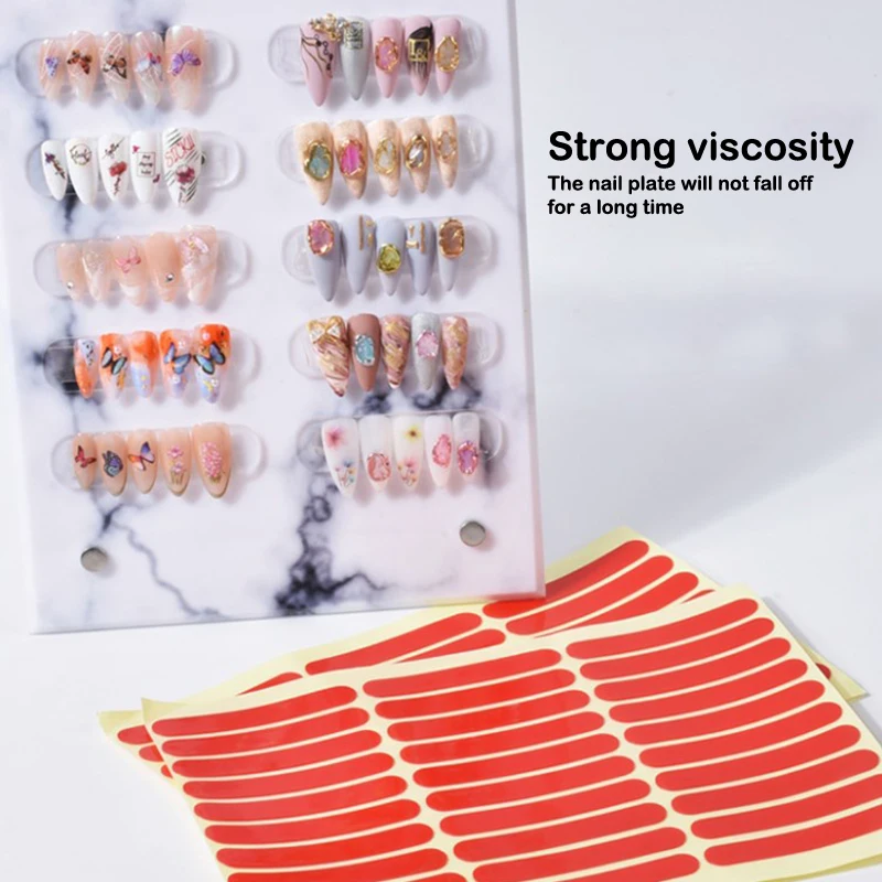 Transparent Double Adhesive Tape Nail Tip Adhesive Tape Acrylic Display Bar Nail Art Swatch Display Tool 30pcs Sheet Nail Art Tools Nail Art Decoration Nail Glue Tape