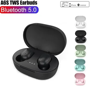 A6S TWS Auricolari Wireless Bluetooth 5.1 Cuffie Touch Control Auricolari con microfono Auricolari Sport Cuffie impermeabili per xiaomi 1