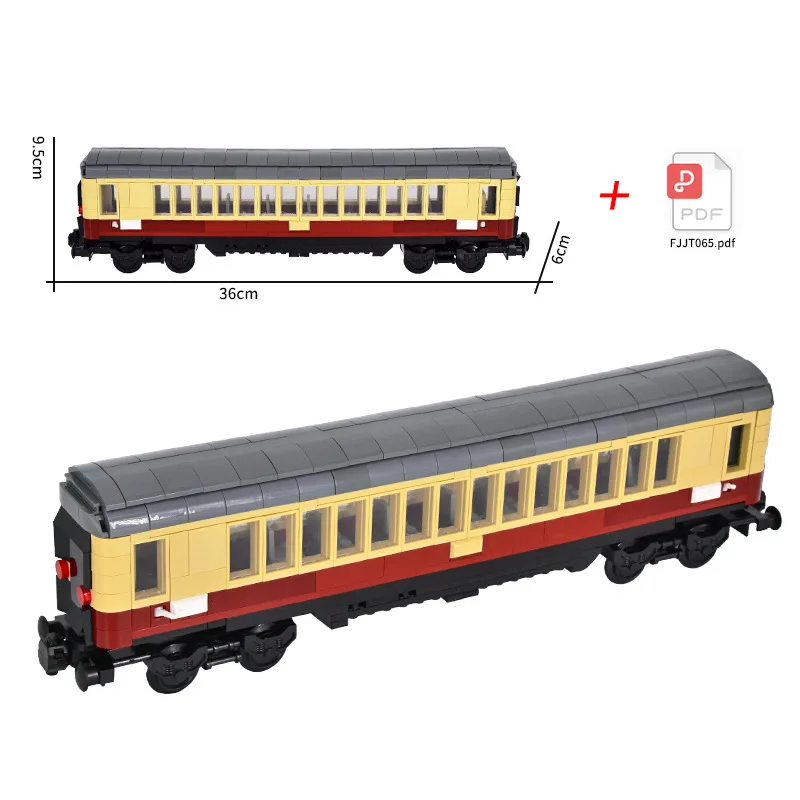 캐리지를 갖춘 MOC 도시 증기 기관차 엔진: DIY 첨단 기술 모듈식 운송 차량 빌딩 블록 세트