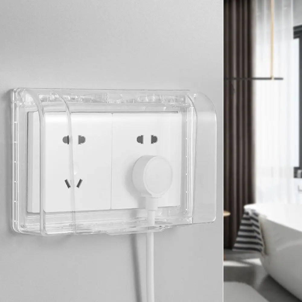 

Self-adhesive Splashproof Box High Quality Thickened Double-position 86 Duplex Socket Box PS Plastic Outlet Case Restrooms