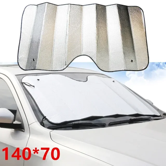 Car Reflective  Windscreen Sun Shade 70cmx140cm  Foldable Sunshade UV Blind Visor Silver Foil Anti UV Reflector Car-Styling 4
