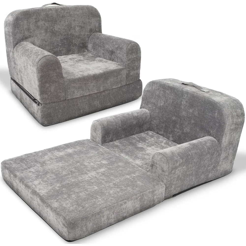 Children's Sofa - 2-in-1 Convertible Fold Out Couch & Lounger, Perfect for Kids Flip Out Chair Ideal for Playroom 3