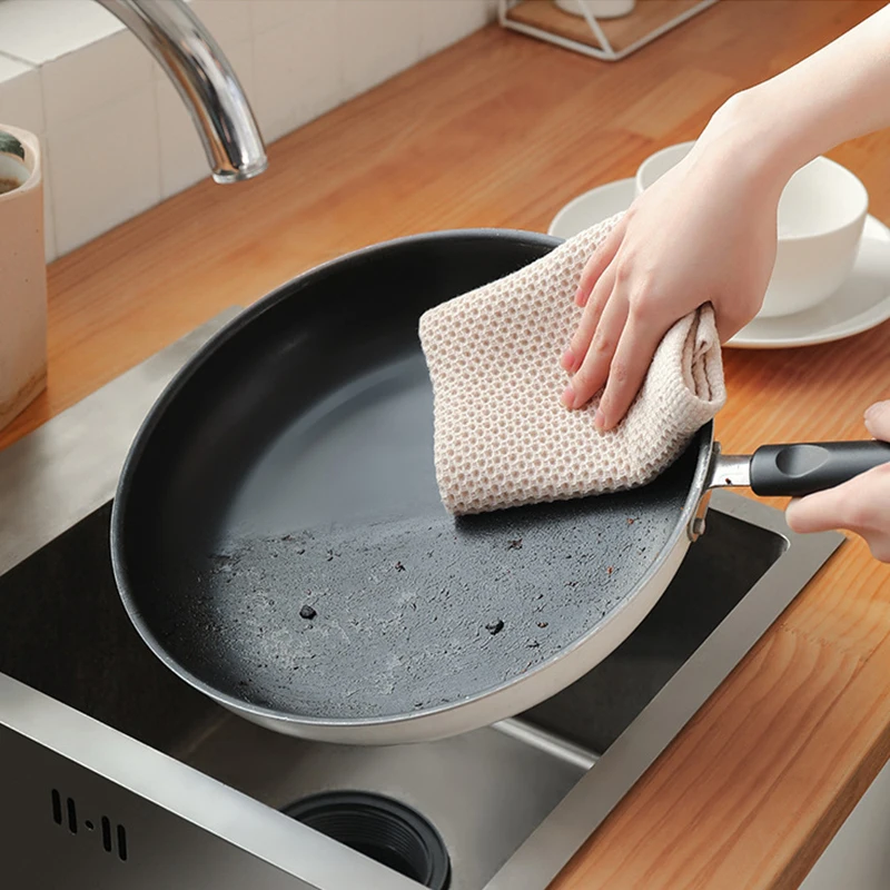 MTAM 2PCS Water-absorbent Microfiber Cleaning Cloth Towel Cleaning Rag  Kitchen Dishwashing Cloth