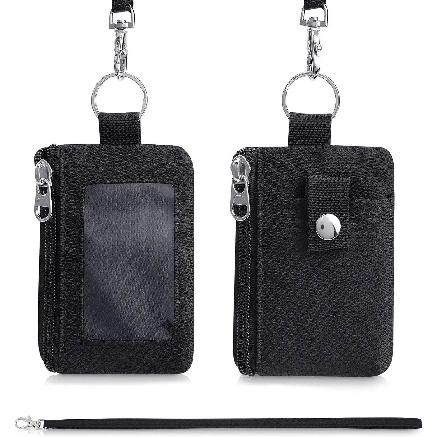 Wallet ID Badge Holder, Waterproof Nylon Zipper Pouch and Lanyard, Student Bus Transfer Cards, Cash Coin Travel Bag, RFID Blocking, wallet card holder, card holder, credit card holder, card wallet