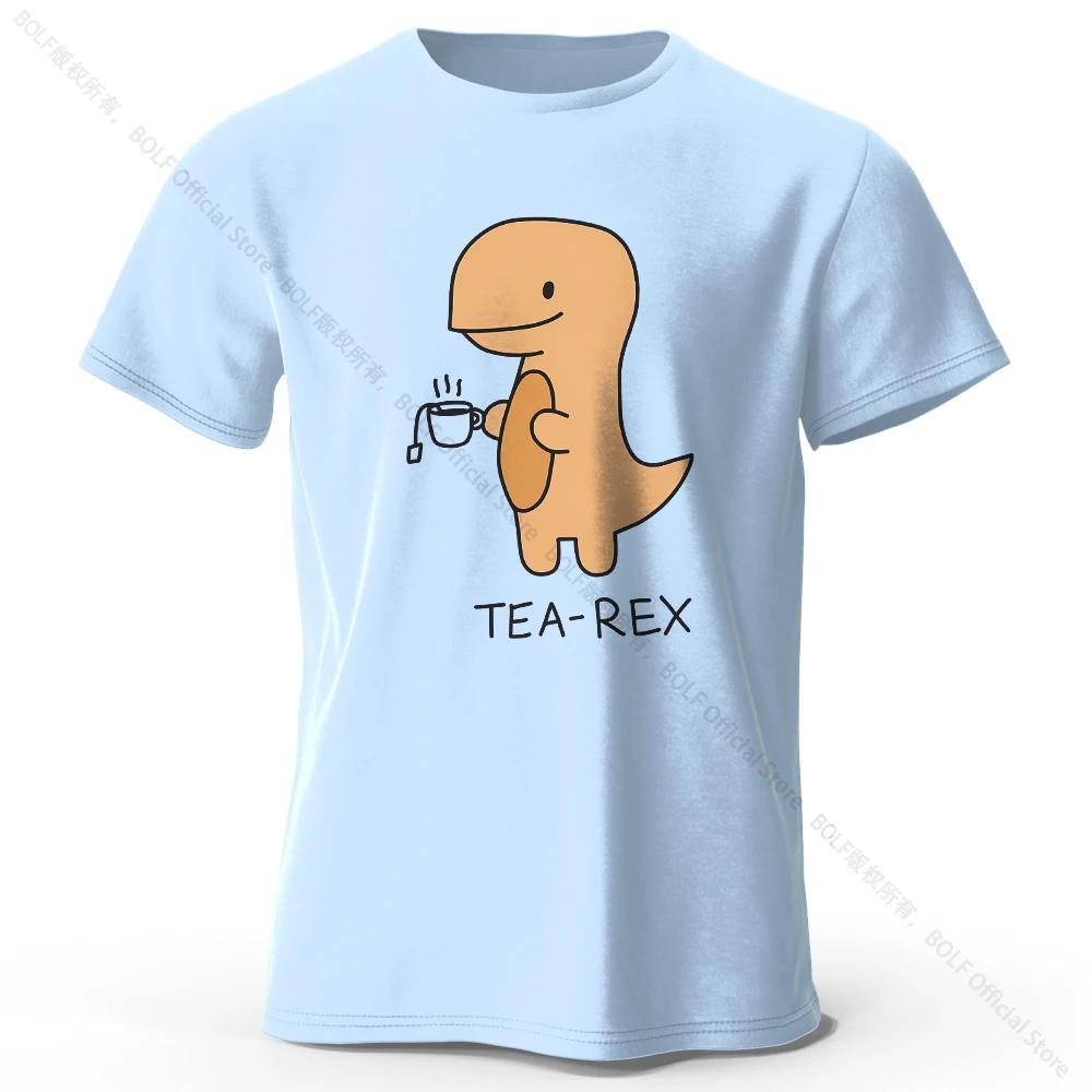 Whimsical Tea-Rex Dinosaur 100% Cotton Unisex T-Shirt - Soft, Breathable, and Playful Design