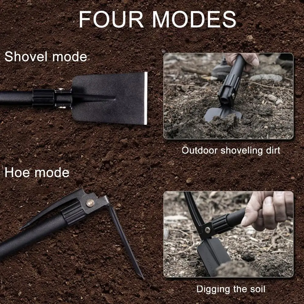 Description Picture 5 of itemFoldable Camping Shovel Pickaxe Hoe Outdoor Emergency Multifunction Gardening Tool For Digging Ditching With Carrying Bag