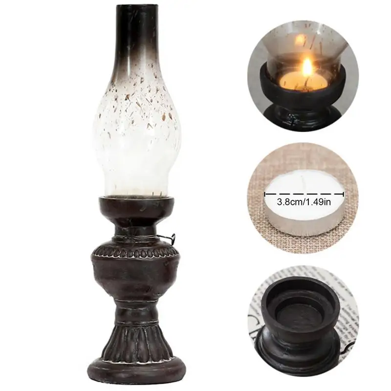Rustic Oil Lamp Lantern Vintage Glass Kerosene Lamp Chamber Oil Lamps For Indoor  Use Home Decor Lighting Oil Lantern - Candle Holders - AliExpress