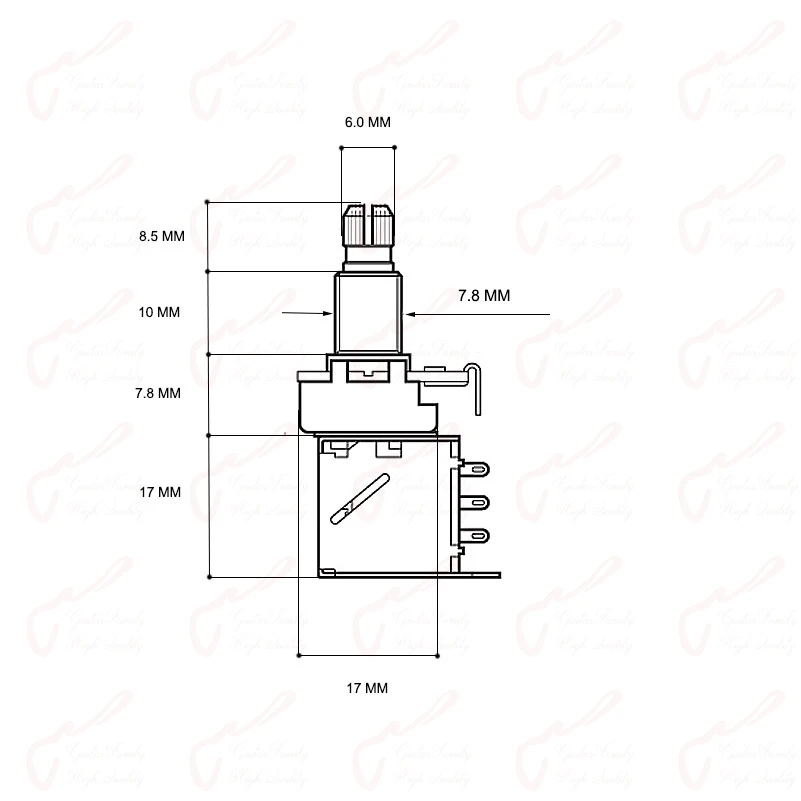 Alpha Push Pull Potentiometer 25K 50K 250K 500K for Electric Guitars & Bass Accessories Made in Korea