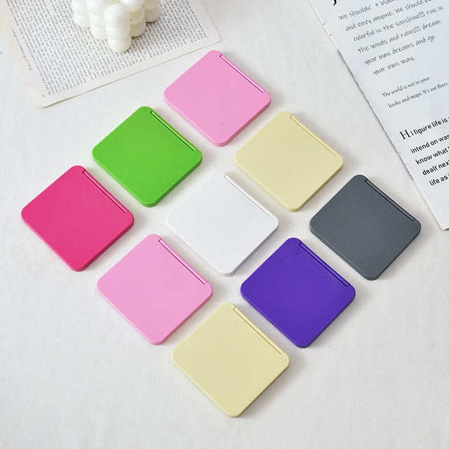 Miroir de maquillage carré portable pour filles, mini miroir à main, poche, double face, compact, plusieurs couleurs, 2 visages, mignon, cadeau 4