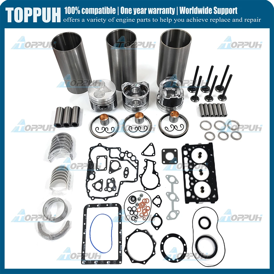 D722 Overhaul Rebuild Kit STD For Kubota engine Piston Bearing Set Repairs bobcat MT52