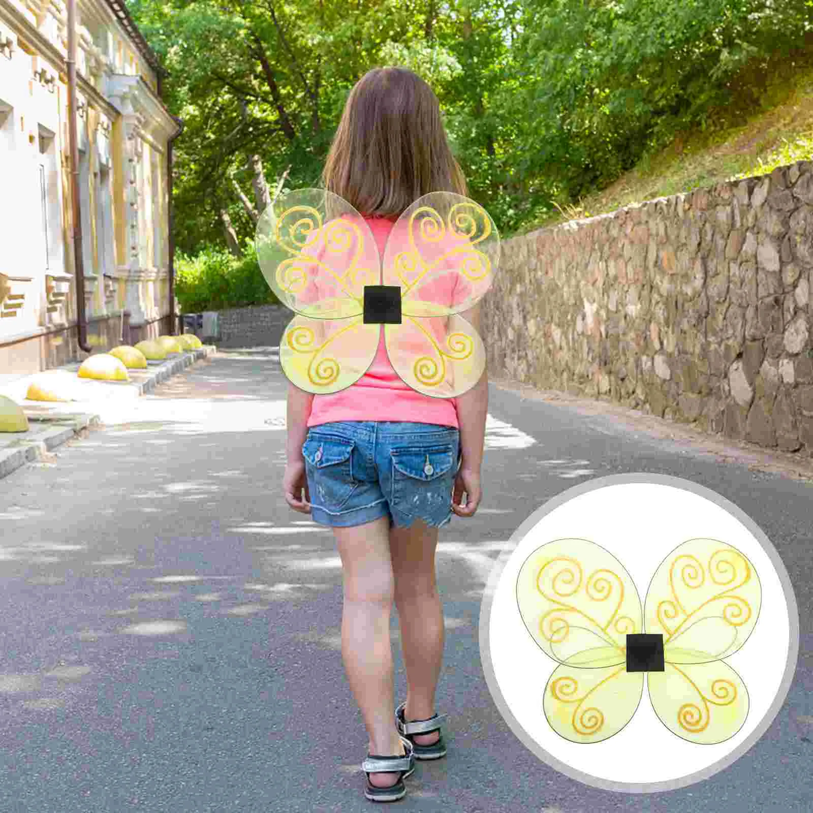 

Yellow Bee Wings Costume Props Girls Butterfly Wings For Women Makeup Butterflies Party Cosplay Costume Accessories