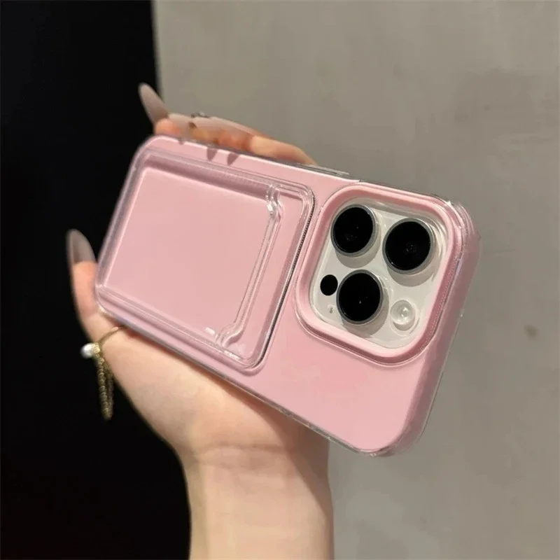2025 New Candy Color 2-in-1 TPU+PC Card Bag Luxury Phone Case - Enhanced Protective Cover