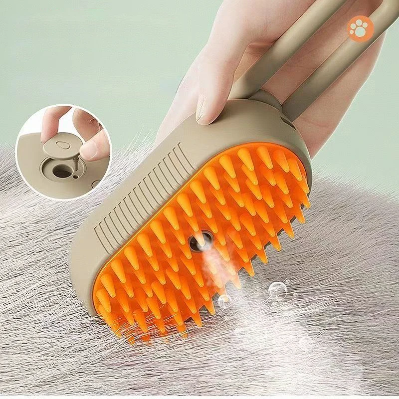 Cat Dog Pet Spray Massage Brush One Button Steam Spray Folding Rotatable Grooming tool Hair Bath 3 in 1 Hair Removal Brush Comb 5