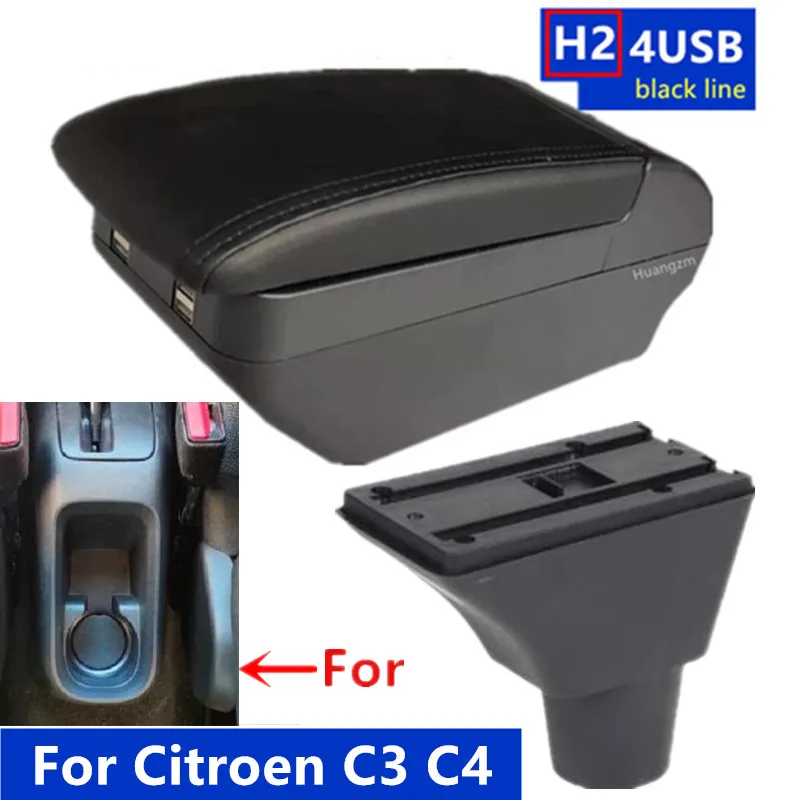 For Citroen C3 C4 Armrest Box For Citroen C4 Cactus Center console Arm Rest  Box Retrofit rechargeable USB Car accessorie - AliExpress