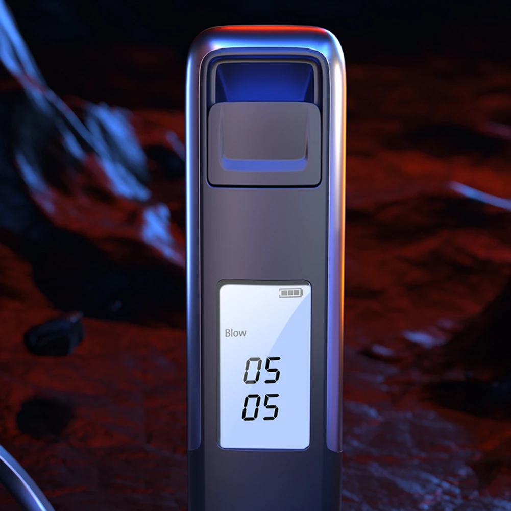 Portable Non-Contact Air Blowing Alcohol Tester Digital Display Screen USB Rechargeable BAC Tester Police Grade High Accuracy