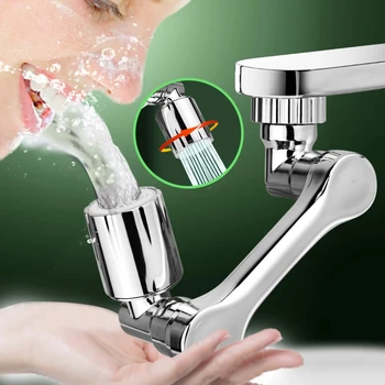1080 °   Universal หมุนก๊อกน้ํา Extender Sprayer หัวครัวแขนหุ่นยนต์ขยายก๊อกน้ําผสม Aerator Bubbler Water TAP หัวฉีด 1