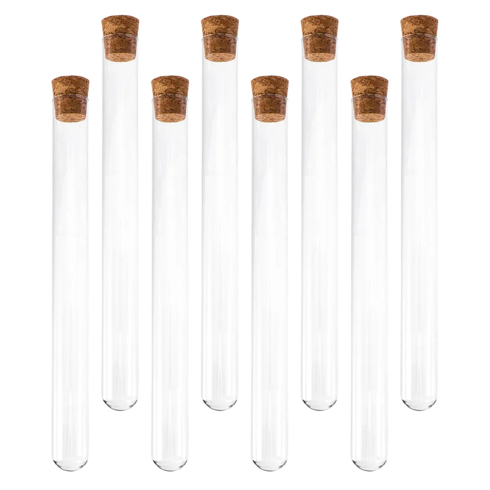 

8 Pcs Glass Test Tube Experimental Tubes Teaching Tool Sample Liquid Container Storage Containers Flat Mouth
