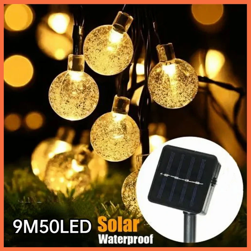

50Led Solar String Lights Usb 8 Modes 9M Fairy Lights Waterproof Remote Garland Lights for Tree/yard/party/lawn Decor