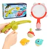 Magnetic LED Light Up Fishing Games Baby Bath Toys Set with Fishing Rod Toddler Bathtub Floating Water Toys for Kids Gift 6