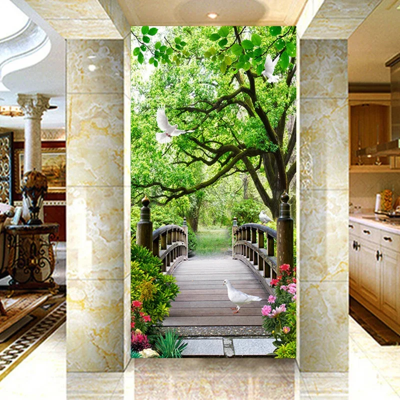 papel de parede mural foto moderno floresta 02