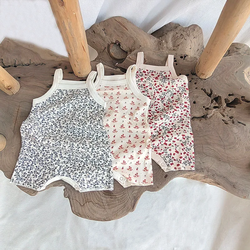 

Newborn Baby Rompers Summer Baby Girls Boys Floral Printed Infant One Piece Bodysuit Baby Costume