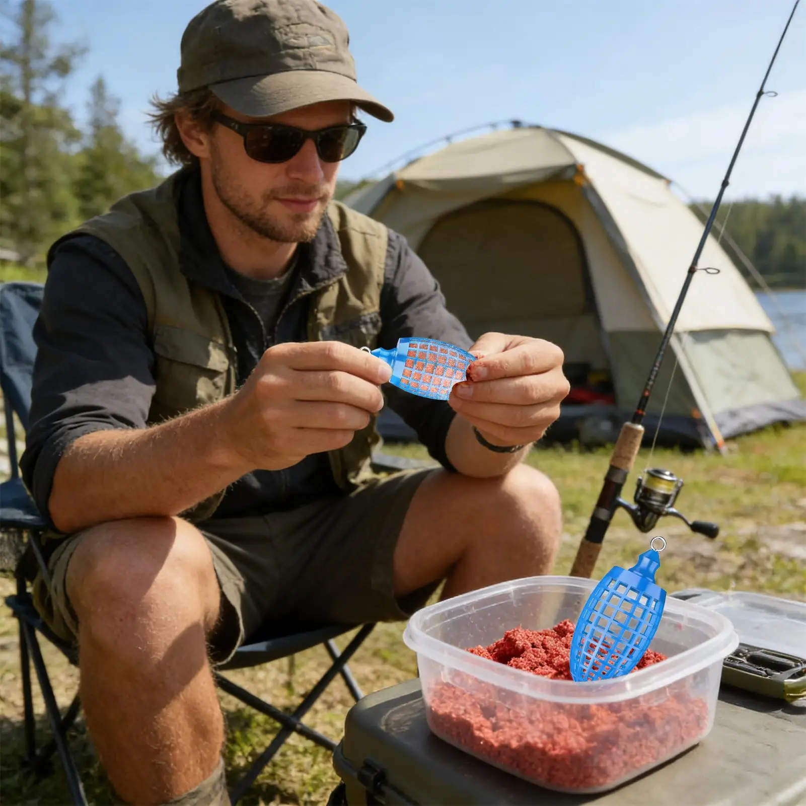  slider image of Fishing Bait Cage Swivel