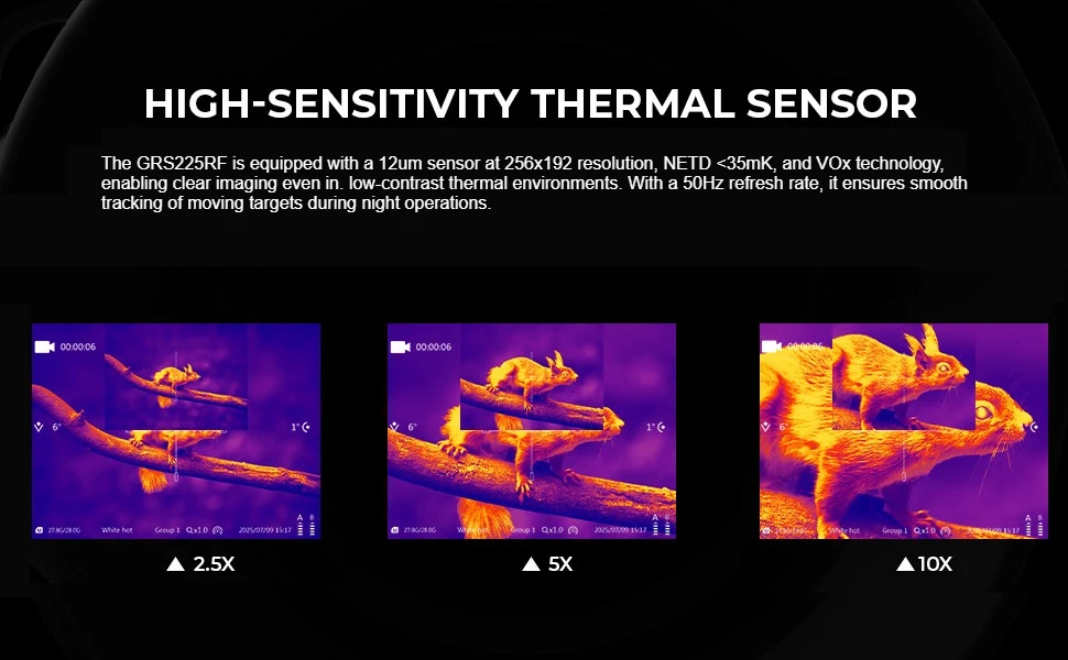 Thermal night vision scopes for hunting 50Hz thermal imager Monocular with LRF W