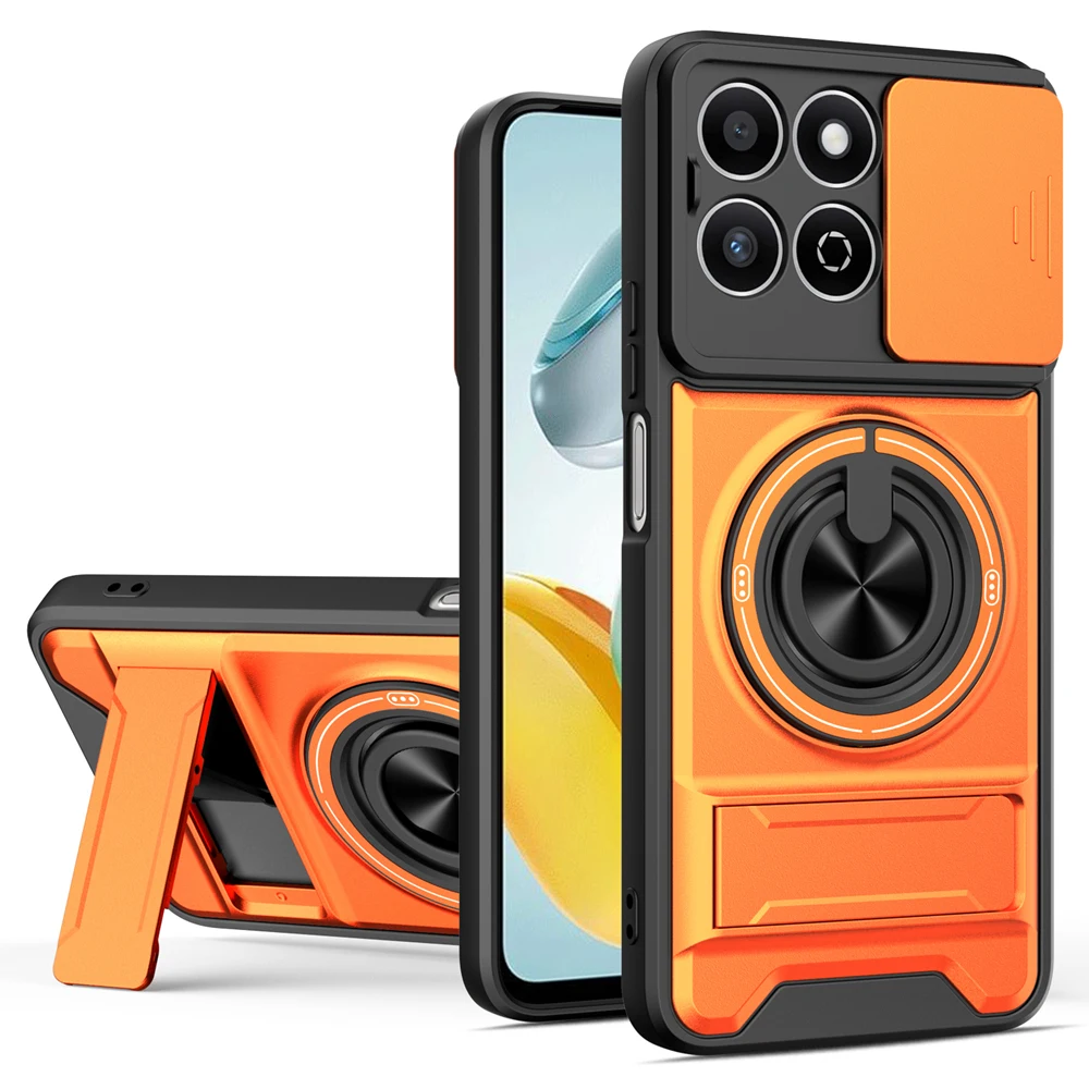 Magnetic Phone Case with Slide Camera Protection & Upright Kickstand - Shockproof Cover