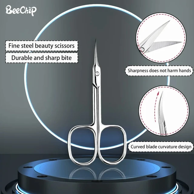 Russian Manicure Scissors Cuticle Regrowth Cut Curved Tip Nail Pedicure  Grooming Professional Stainless Steel Dead Skin