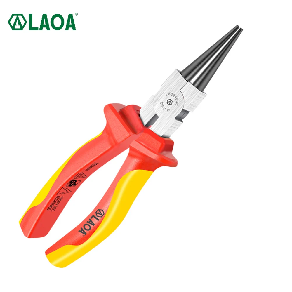 

LAOA VDE Insulated Round Nose Pliers 6'' Multifunctional withstand voltage 1000v Household Electrician's Tools