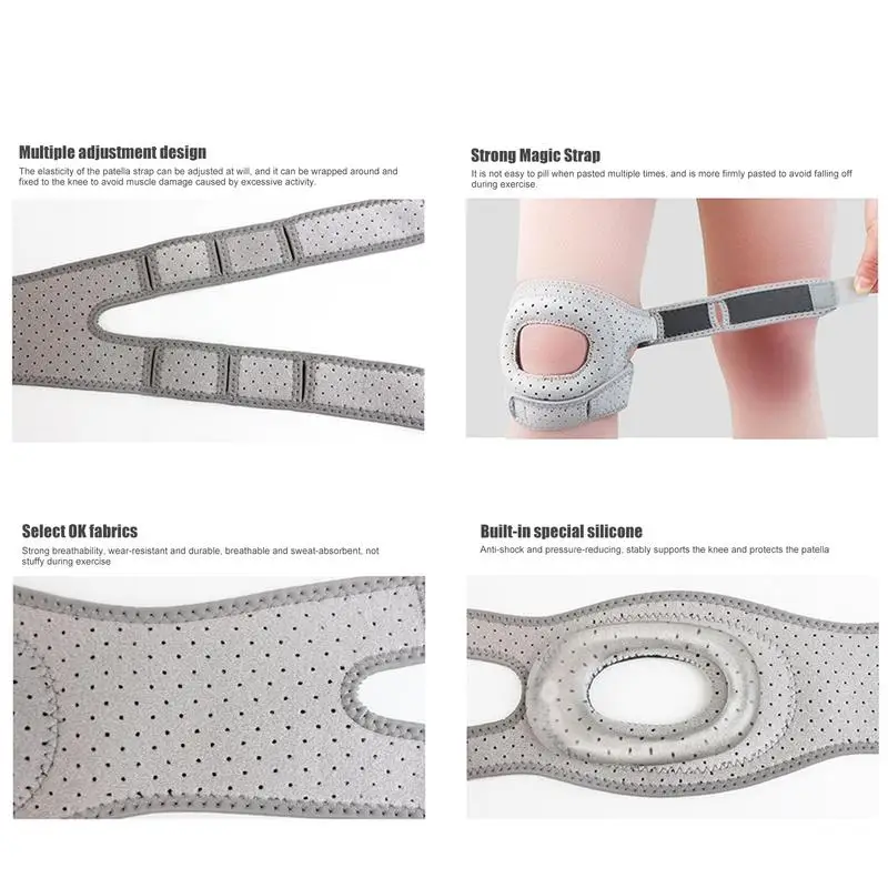 Patella Knee Support Patella Knee Brace Adjustable Straps Support Wrap Pain Compression Sleeve