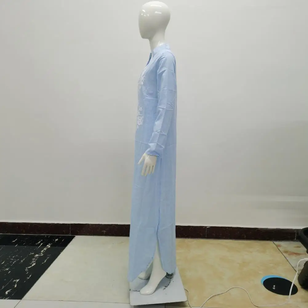 

Casual Loose Fit Dress Ethnic Style Maxi Dress with Side Split Low-cut V Neck Women's Casual Ankle Length Printed for Summer