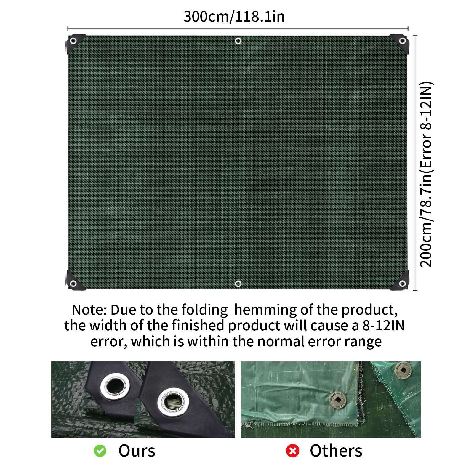 Waterproof Tarpaulin Heavy Duty Tarp Large Ground Camping Sheet Aluminum Eyelets For Outdoor Furniture Caravan Car Cover
