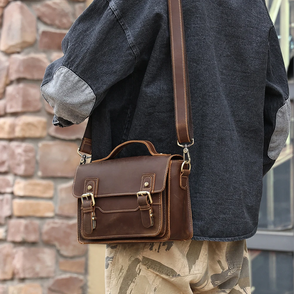 JOYIR Genuine Leather Small Messenger Bag Men Women Satchel