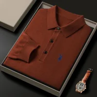 Haute qualité luxe confort tricot manches longues t - shirt hommes automne nouveau Designer marque poney broderie mode Paul classique polo shirt 5