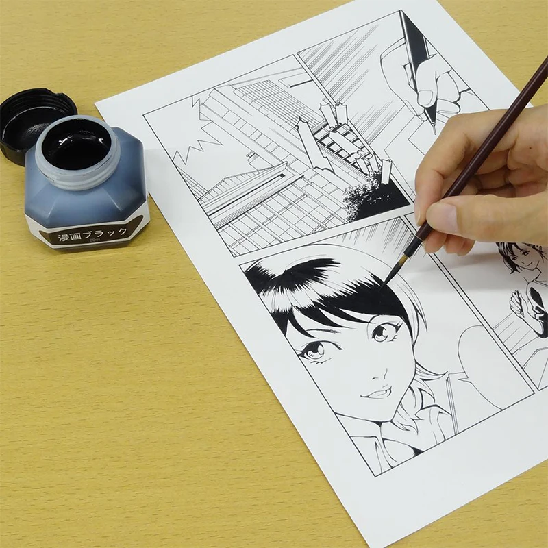 Japanese kuretake ZIG cartoonist manga special ink watercolor pen dipping pen painting design white ink 60ml waterproof