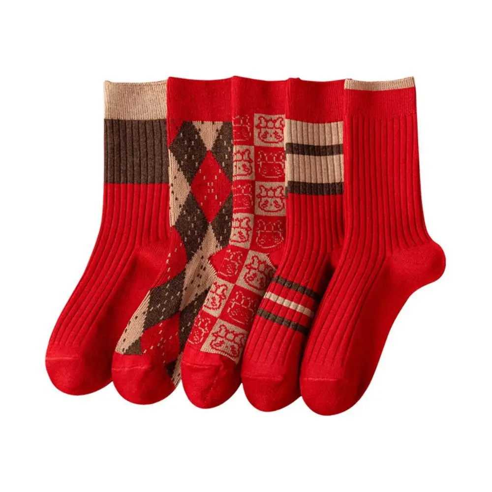 

Женские Чулочные изделия, новогодние носки, удобные носки из хлопка в клетку, носки средней длины, утепленные носки для сна, носки на удачу для девочек