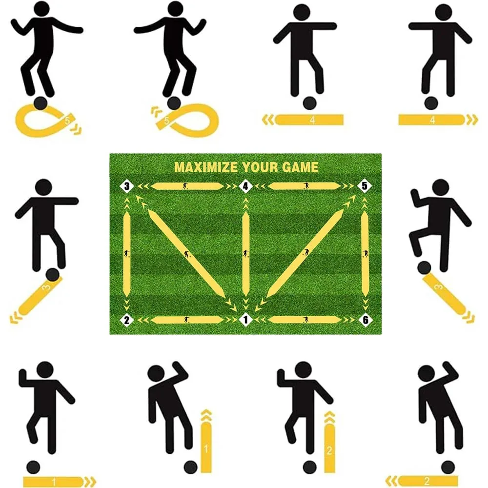Football Training Mat Soccer Training Equipment Non Slip Foldable Kids Adults Indoor Ourdoor Dribble Mat Equipment football training mat