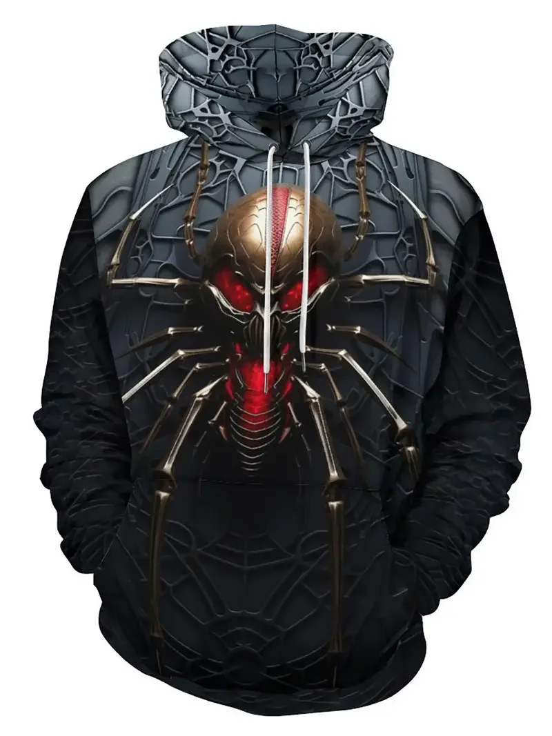 thumbnail image 1 of Sudadera con capucha con estampado 3D de esqueleto para hombre, jersey con diseño de cordón, Tops de primavera, Otoño e Invierno, 1 of 5