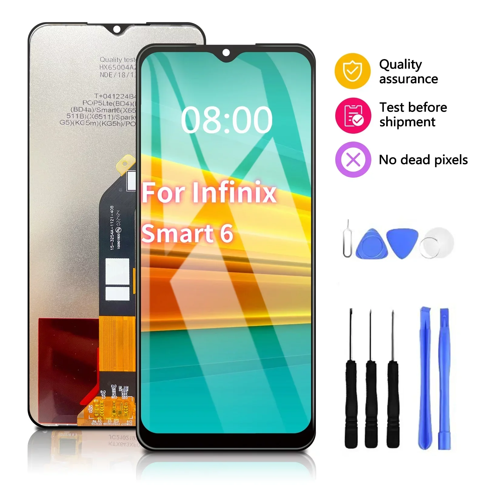 6.52 For Infinix Smart 6 X511 LCD Display Touch Screen Digitizer Assembly Replacement