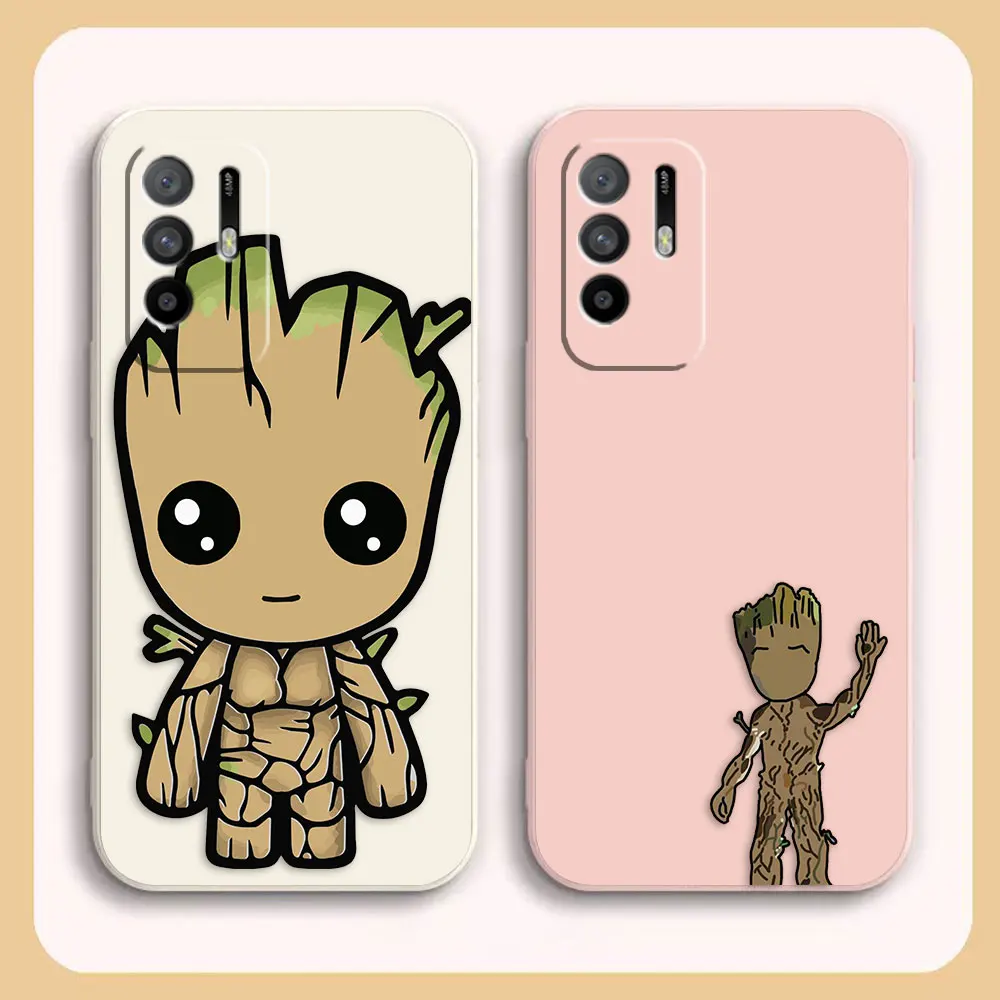 Coque En Silicone Liquide De Dessin Animé Marvel Pour Oppo, Coque De Couleur Simple, A52, A54, A55, A57, A59, A93, A83, A92S, Ahaus, 4G, 5G, A16, Baby
