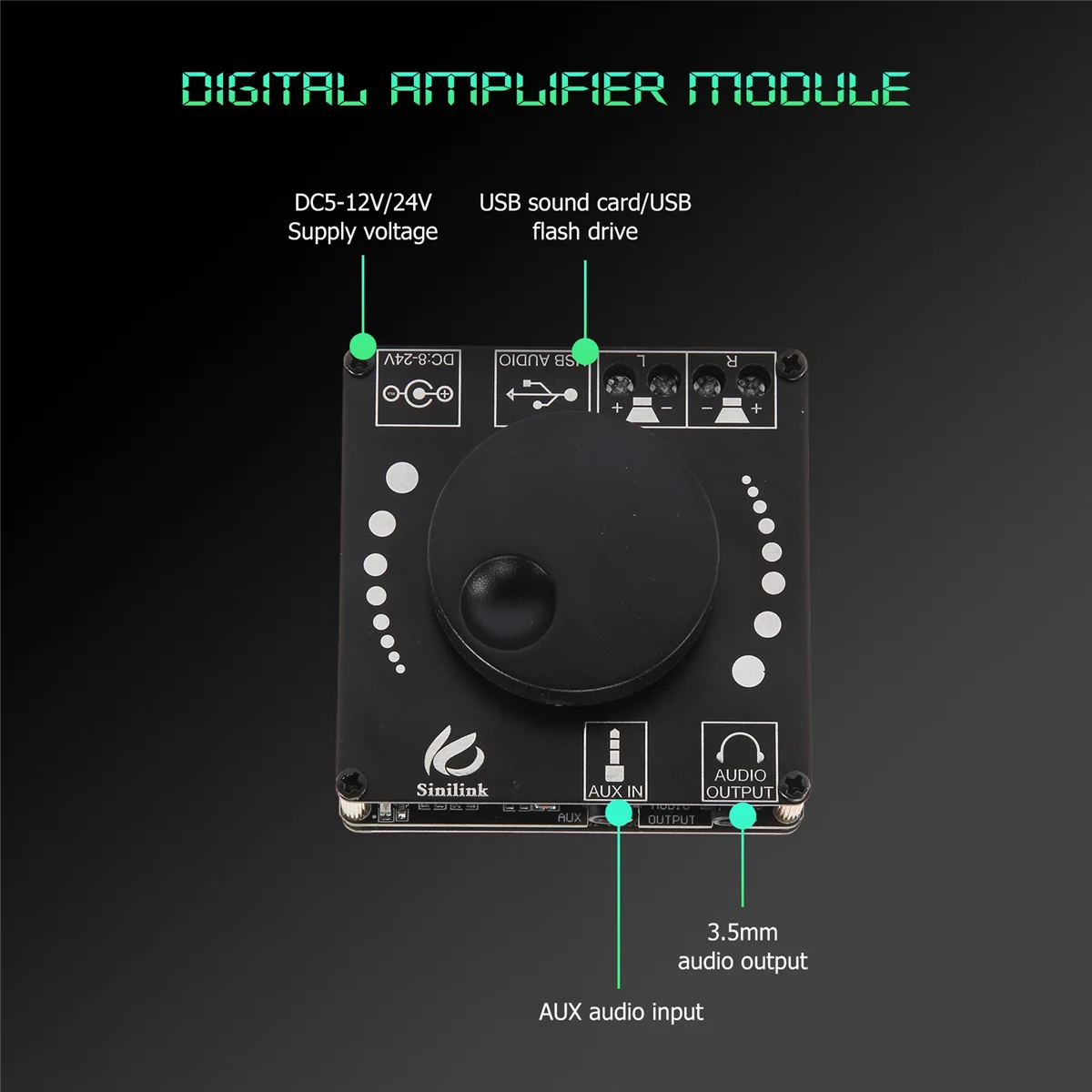 XY-AP50L 미니 블루투스 5.0, 무선 오디오 파워 디지털 앰프 보드, 스테레오 앰프, 3.5mm AUX USB 앱, 50W + 50W