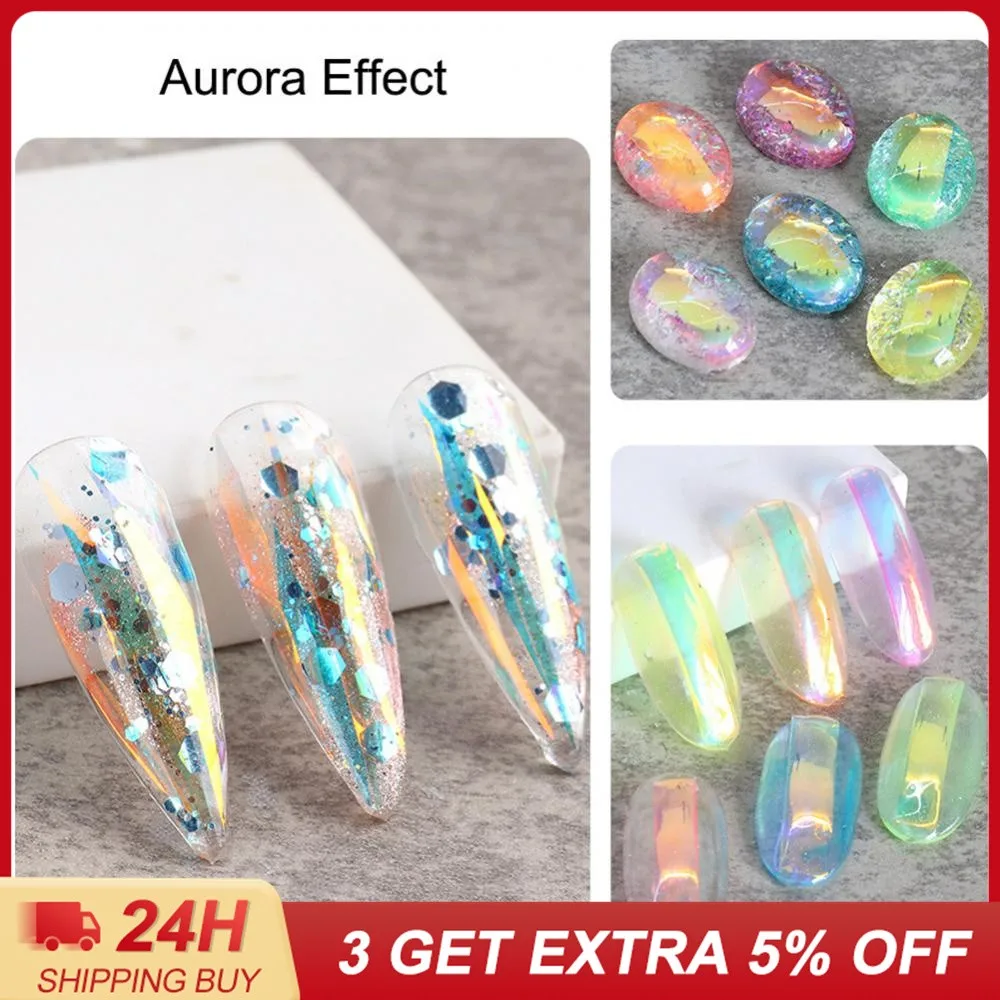 Scatola Da 1Cm Aurora Ice Cellophane Nail Candy Glass Paper Enhancement Starry Sky Paper Manicure Design Fai Da Te Nail Art Strass
