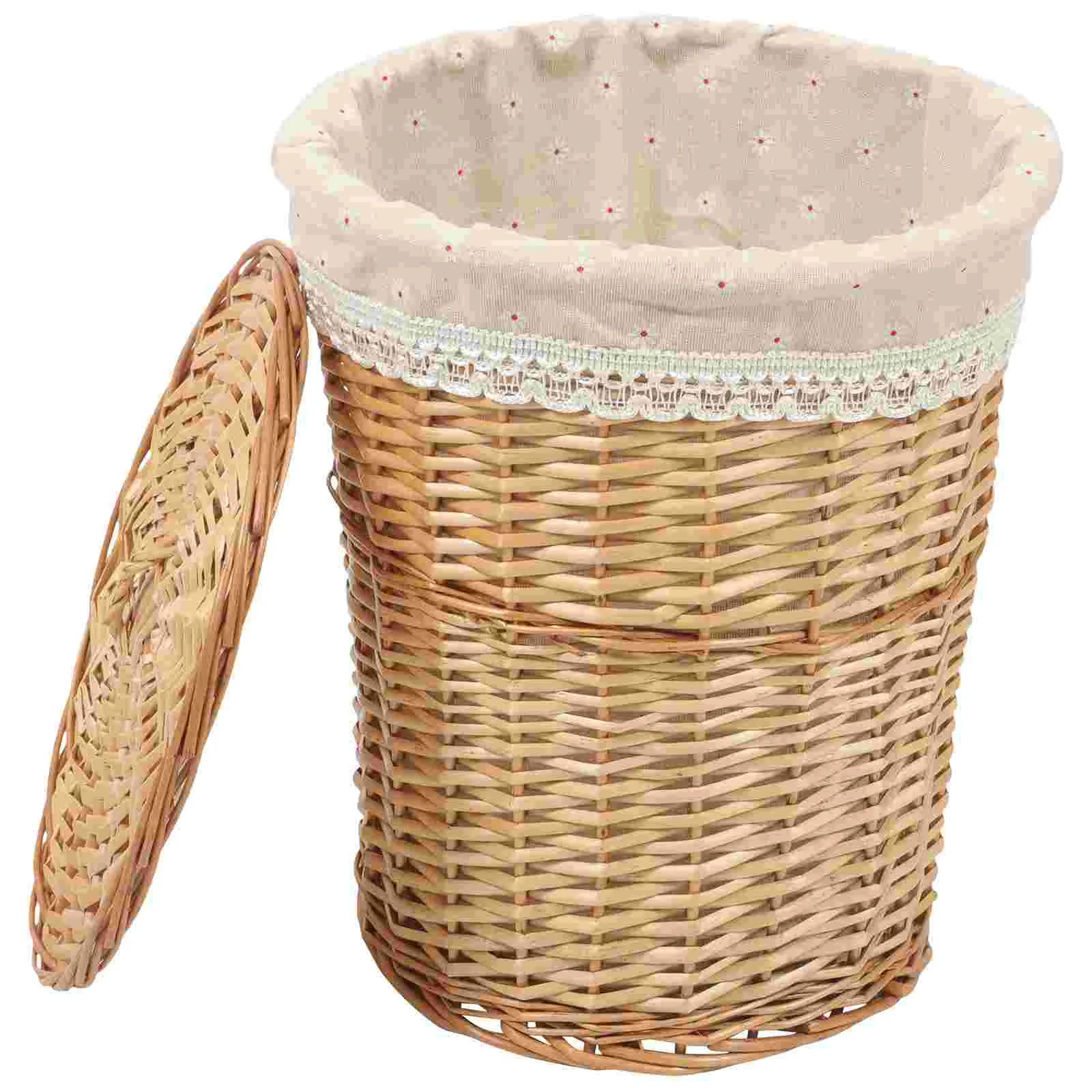 

Woven Storage Basket Dirty Clothes Baskets Weaving Wicker Organizing Laundry Child Hamper with Lid