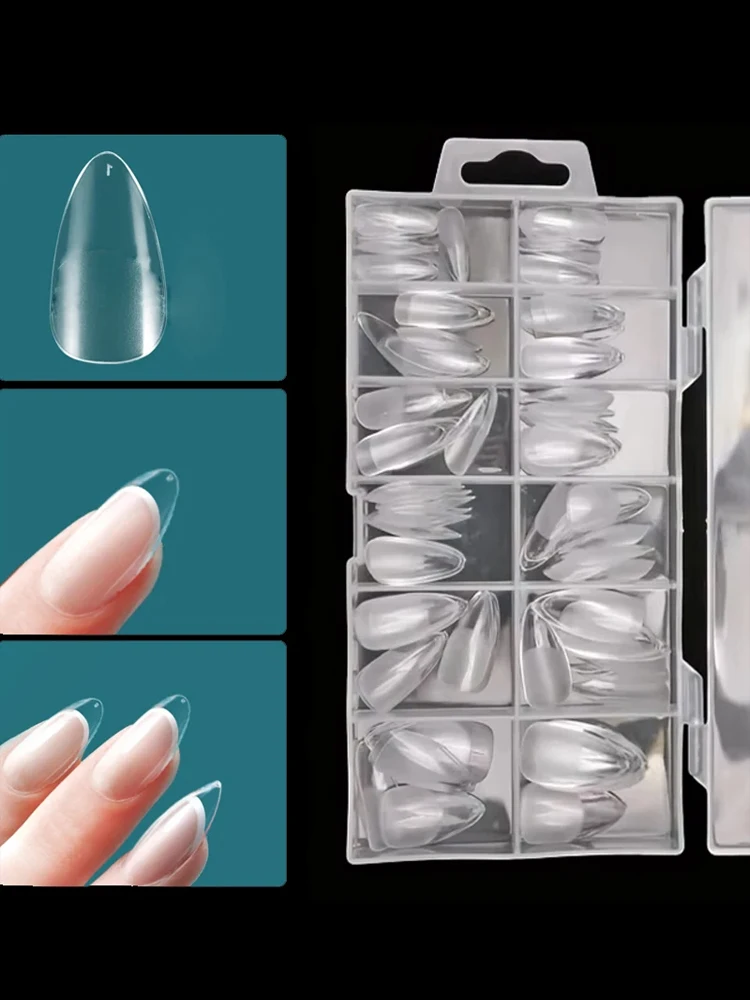 Soft Gel Nail Tips False Nails Acrylic Artificial Capsule Set_voghion.com
