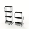 Bathroom Storage Rack With Wheels, 3/4 Layer Rolling Utility Cart, Bathroom Storage Organizer, Multi-purpose Utility Cart 4