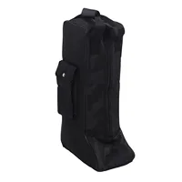 Boot Bag with Handle Oxford Cloth and Leather Black Waterproof Portable Boots Storage Bag for Cowboy Boots Snow Boots 1